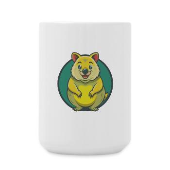 Quokka Cute Kawaii Cartoon Clipart Pet Animal - Large Mug 440 ml - white - Front