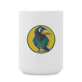 Raven Cute Kawaii Cartoon Clipart Pet Animal - Large Mug 440 ml - white - Front