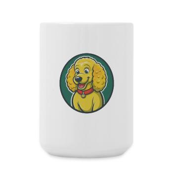 Caniche Chien Mignon Kawaii Dessin animé Clipart Animal de compagnie - Grande tasse 440 ml - blanc - Devant