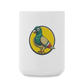 Taube Niedliche Kawaii Cartoon Clipart Haustier Tier - Große Tasse 440 ml - Weiß - Vorne