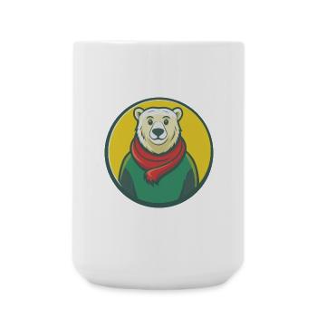 Polar Bear Cute Kawaii Cartoon Clipart Pet Animal - Large Mug 440 ml - white - Front