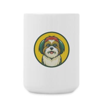 Shih Tzu Dog Cute Kawaii Cartoon Clipart Animal - Large Mug 440 ml - white - Front