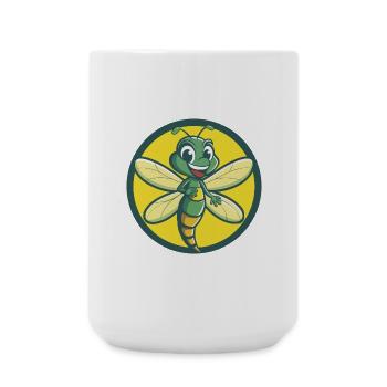 libellule mignon kawaii dessin animé clipart animal de compagnie - Grande tasse 440 ml - blanc - Devant