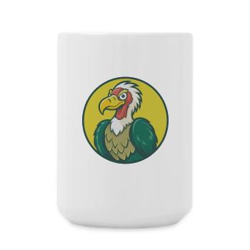 vautour mignon kawaii dessin animé clipart animal de compagnie - Grande tasse 440 ml - blanc - Devant