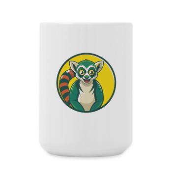 Lemur Cute Kawaii Cartoon Clipart Pet Animal - Large Mug 440 ml - white - Front