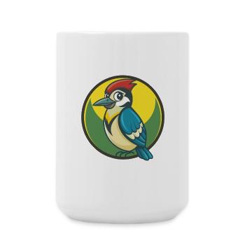 Jay Bird Cute Kawaii Cartoon Clipart Pet Animal - Large Mug 440 ml - white - Front