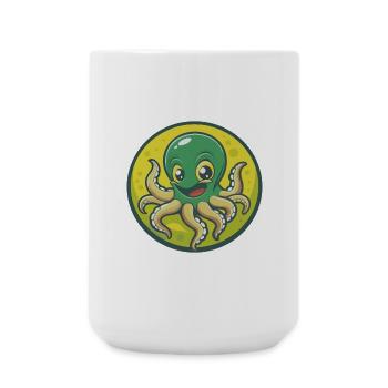 Octopus Cute Kawaii Cartoon Clipart Pet Animal - Large Mug 440 ml - white - Front