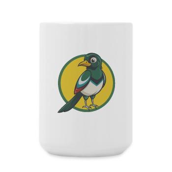 Magpie Cute Kawaii Cartoon Clipart Pet Animal - Large Mug 440 ml - white - Front