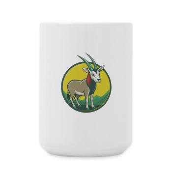 Oryx mignon Kawaii dessin animé Clipart Animal de compagnie - Grande tasse 440 ml - blanc - Devant