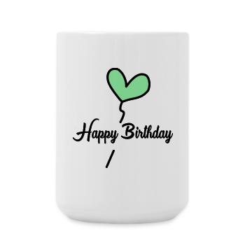HAPPY BIRTHDAY. JOYEUX ANNIVERSAIRE. ANNIVERSAIRE. - Grande tasse 440 ml - blanc - Devant