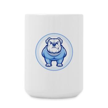 Bulldogge Blau Kawaii Cartoon Figur Clipart Haustier - Große Tasse 440 ml - Weiß - Vorne