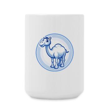 Camel Blue Kawaii Cartoon Character Clipart Pet - Large Mug 440 ml - white - Front