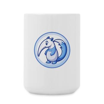 Anteater Blue Kawaii Cartoon Character Clipart Pet - Large Mug 440 ml - white - Front