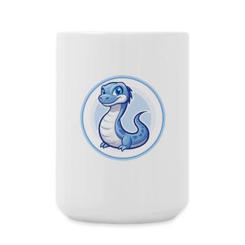 Basilisk Blue Kawaii Cartoon Character Clipart Pet - Large Mug 440 ml - white - Front