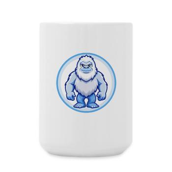 BigFoot Bleu Kawaii Dessin Animé Personnage Clipart Animal de compagnie - Grande tasse 440 ml - blanc - Devant