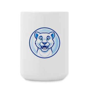 Cougar Blue Kawaii Cartoon Character Clipart Pet - Large Mug 440 ml - white - Front