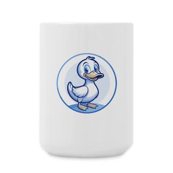 Ente Blau Kawaii Cartoon Figur Clipart Haustier - Große Tasse 440 ml - Weiß - Vorne