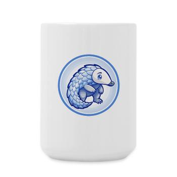 Schuppentier Blau Kawaii Cartoon Charakter Clipart Haustier - Große Tasse 440 ml - Weiß - Vorne