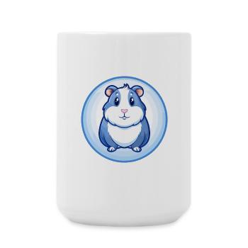 Guinea Pig Blue Kawaii Cartoon Character Clipart - Large Mug 440 ml - white - Front