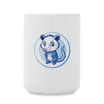 Possum Blue Kawaii Cartoon Character Clipart Pet - Large Mug 440 ml - white - Front