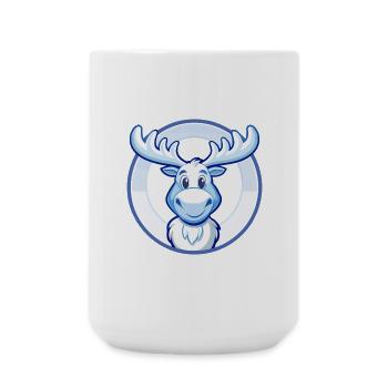 orignal bleu kawaii dessin animé personnage clipart animal de compagnie - Grande tasse 440 ml - blanc - Devant