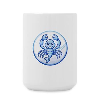 Scorpion Bleu Kawaii Dessin Animé Personnage Clipart Animal de compagnie - Grande tasse 440 ml - blanc - Devant