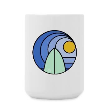 Surf Sundowner I (black) - Large Mug 440 ml - white - Front