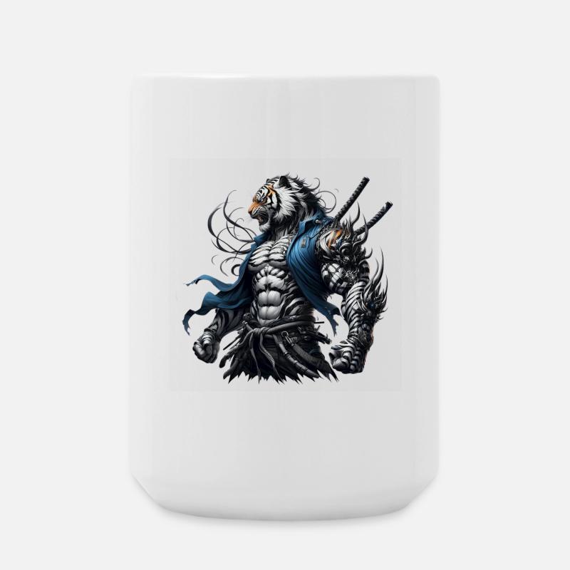 Samurai Tiger - Large Mug 440 ml - white