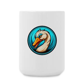 cygne coloré kawaii dessin animé personnage clipart animal de compagnie - Grande tasse 440 ml - blanc - Devant