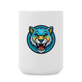 Cougar Colorful Kawaii Cartoon Character Clipart - Large Mug 440 ml - white - Front