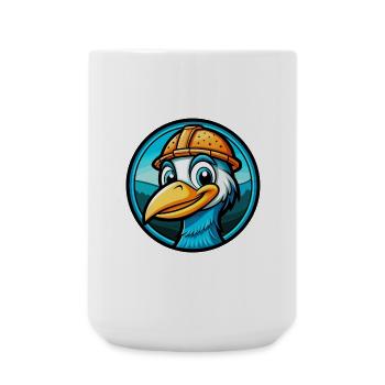 Crane Colorful Kawaii Cartoon Character Clipart - Large Mug 440 ml - white - Front
