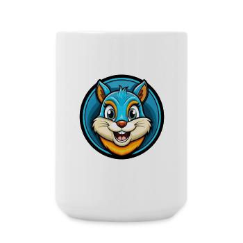 Squirrel Colorful Kawaii Cartoon Character Clipart - Large Mug 440 ml - white - Front
