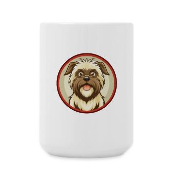 Affenpinscher chien coloré Kawaii dessin animé Clipart - Grande tasse 440 ml - blanc - Devant