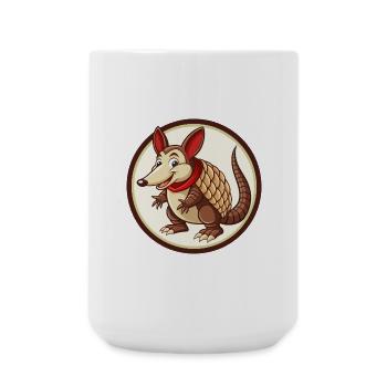 Armadillo Colorful Kawaii Cartoon Character Pet - Large Mug 440 ml - white - Front