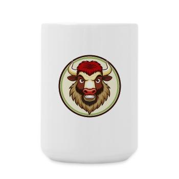 Bison coloré Kawaii Dessin animé Personnage Clipart - Grande tasse 440 ml - blanc - Devant