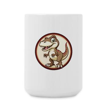 Dinosaurier Bunte Kawaii Cartoon Figur Clipart - Große Tasse 440 ml - Weiß - Vorne