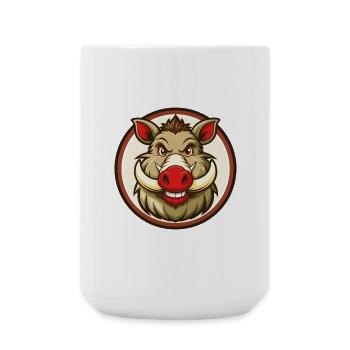 Sanglier Coloré Kawaii Dessin Animé Personnage Clipart Animal de compagnie - Grande tasse 440 ml - blanc - Devant