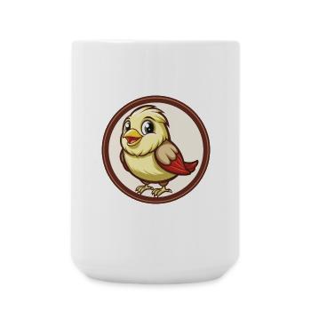 Canary Bird Colorful Kawaii Cartoon Character Pet - Large Mug 440 ml - white - Front