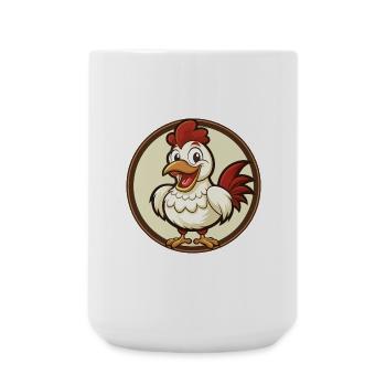 Huhn Bunte Kawaii Cartoon Figur Clipart - Große Tasse 440 ml - Weiß - Vorne