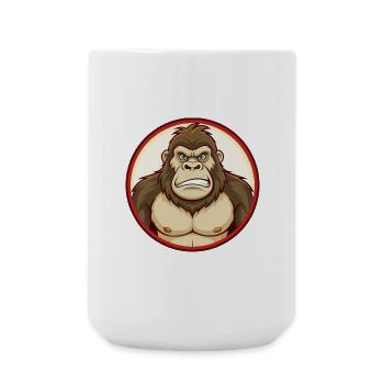 Gorille coloré Kawaii Dessin animé Personnage Clipart - Grande tasse 440 ml - blanc - Devant