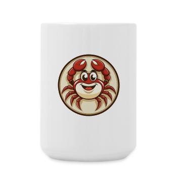 Crab Colorful Kawaii Cartoon Character Clipart Pet - Large Mug 440 ml - white - Front