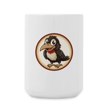 Crow Colorful Kawaii Cartoon Character Clipart Pet - Large Mug 440 ml - white - Front