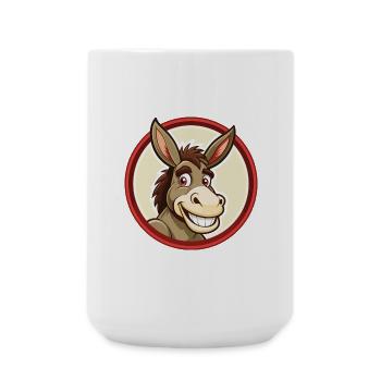 Donkey Colorful Kawaii Cartoon Character Clipart - Large Mug 440 ml - white - Front
