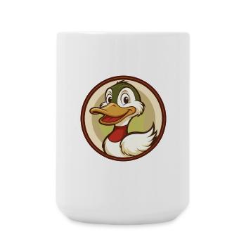 Ente Bunte Kawaii Cartoon Figur Clipart Haustier - Große Tasse 440 ml - Weiß - Vorne