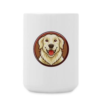 Golden Retriever Chien Kawaii Dessin animé Personnage Animal de compagnie - Grande tasse 440 ml - blanc - Devant