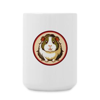 Meerschweinchen Bunte Kawaii Cartoon Figur Haustier - Große Tasse 440 ml - Weiß - Vorne