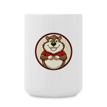 Murmeltier Bunte Kawaii Cartoon Figur Haustier - Große Tasse 440 ml - Weiß - Vorne