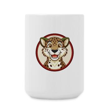 Gepard Bunte Kawaii Cartoon Figur Clipart - Große Tasse 440 ml - Weiß - Vorne