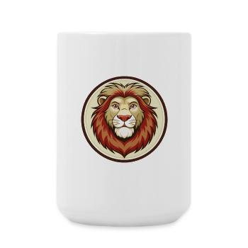Lion Colorful Kawaii Cartoon Character Clipart Pet - Large Mug 440 ml - white - Front