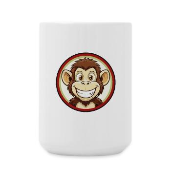 Affe Bunte Kawaii Cartoon Figur Clipart - Große Tasse 440 ml - Weiß - Vorne